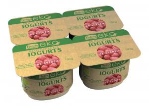 Organic raspberry yogurt, 150 gr.